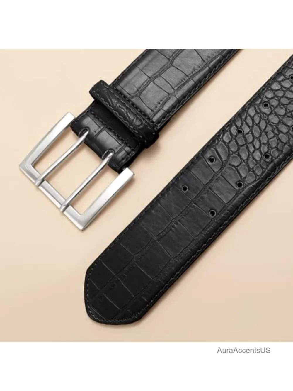 Wide Faux Leather Belt for Women, Gold Square Buckle, Dress & Jeans Accessory